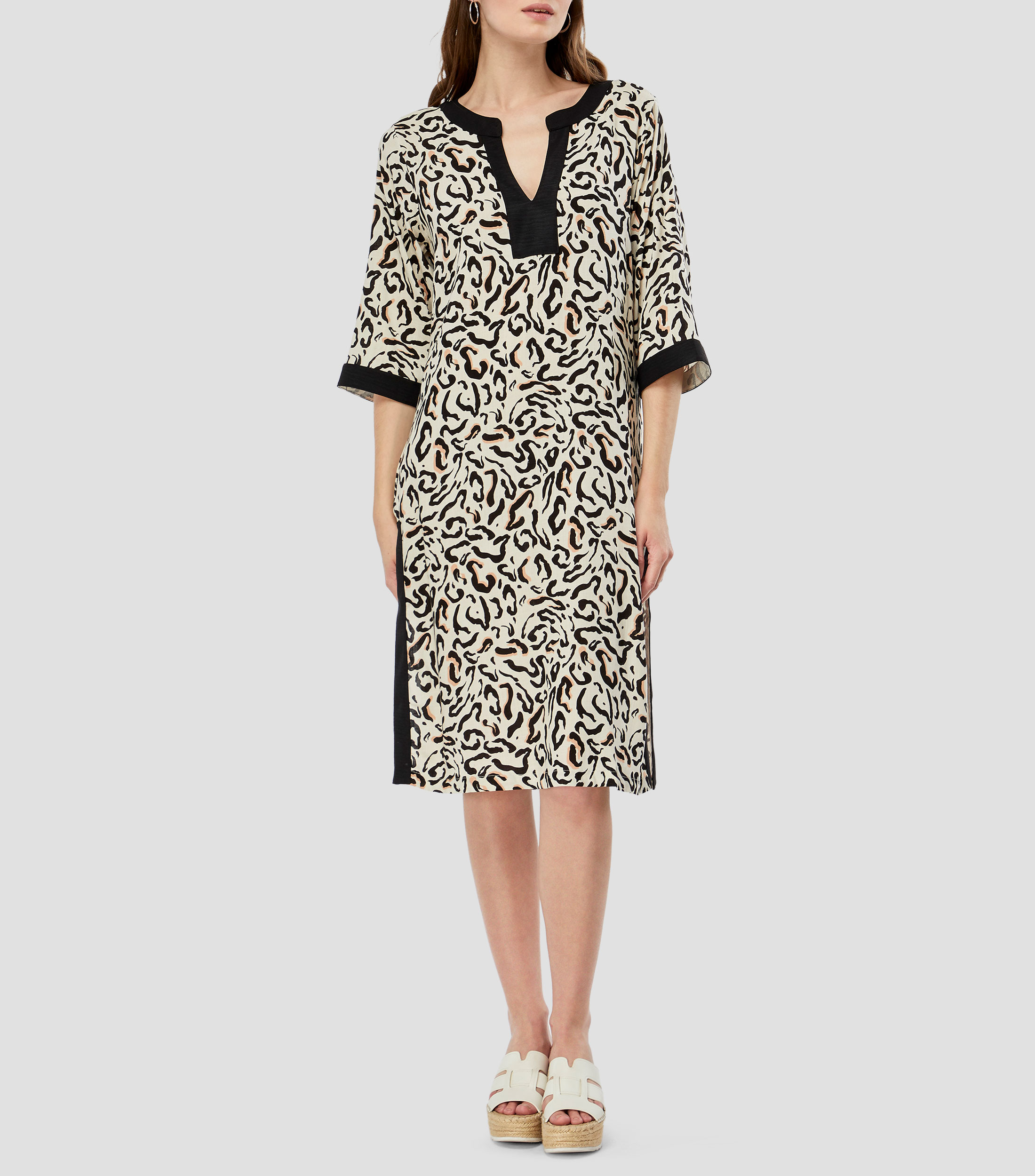 Túnica estampada manga corta Mujer